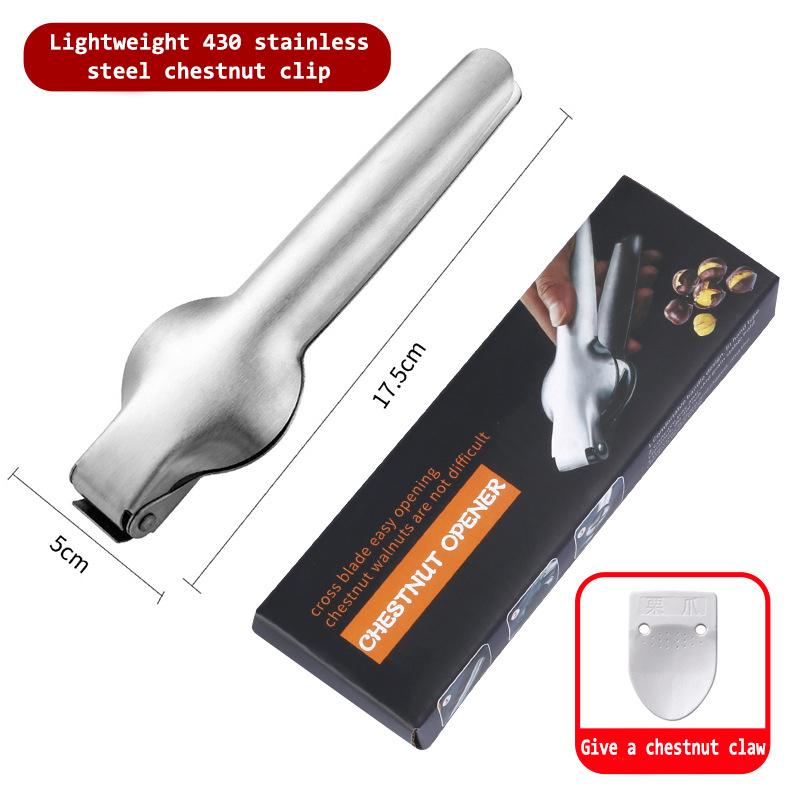 Stainless Steel Chestnut Cracker - Heavy Duty Nut Shell Opener Pliers for Walnuts Hazelnuts Peeling Household Kitchen Tool