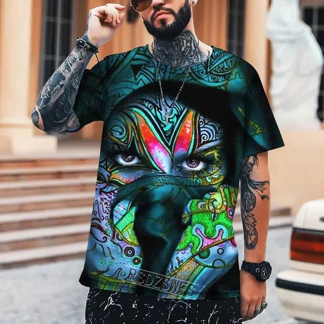 Letní pánské tričko Umění různých rozměrů 3D tisk Pánské topy Humorné Abstraktní Vtipné Šití Vysoká kvalita