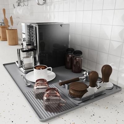 Tapis Silicone pour Machine à Café 40x60cm Plateau Bar Fruits Tapis d'Égouttage Tapis Poudre de Café Tapis de Protection Isolante pour Table à Manger