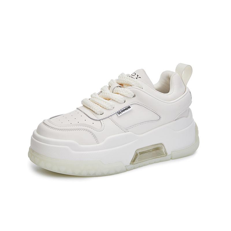 Little White Shoes Women's 2025 Spring New Platform Shoes Women's Versatile Sports Shoes Heightening Women's Shoes Casual Board Shoes