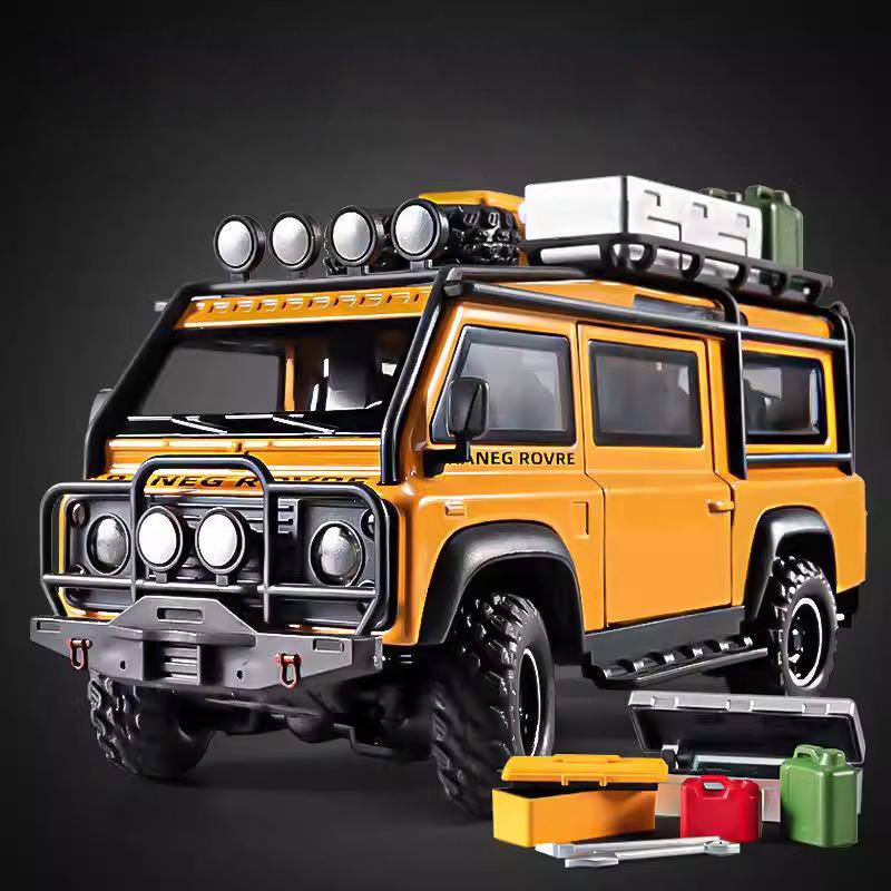 1/32 Scale Land Rover Defender Off Road Van Alloy Diecast Car Model Sound Light Non Remote Control Vehicle Toys Children's Toy Car Boy