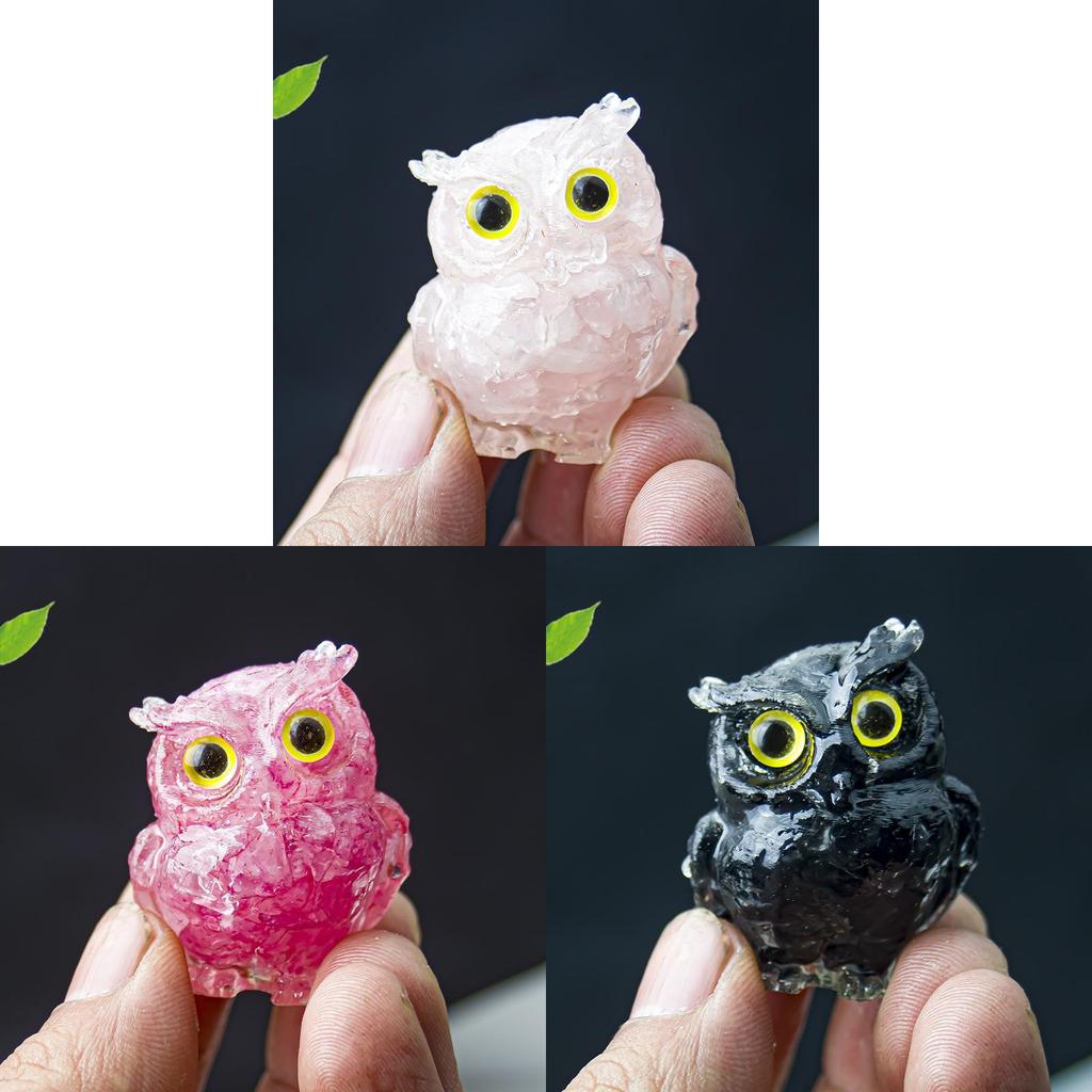 Uil Hars Kristal Beeldje Met Natuurlijke Watersteen Voor Huisdecoratie En Cadeau Geven