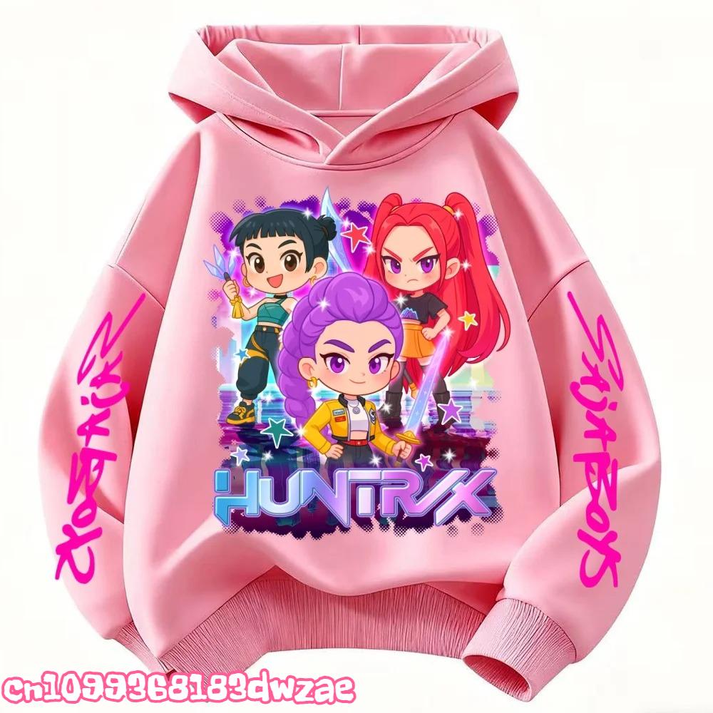 KPop Devil Hunter Rumi Derpy Cartoon Girl Boy Hooded Sweatshirt Warm Children's Wave Fashion Casual Top Casual Girl Clothing