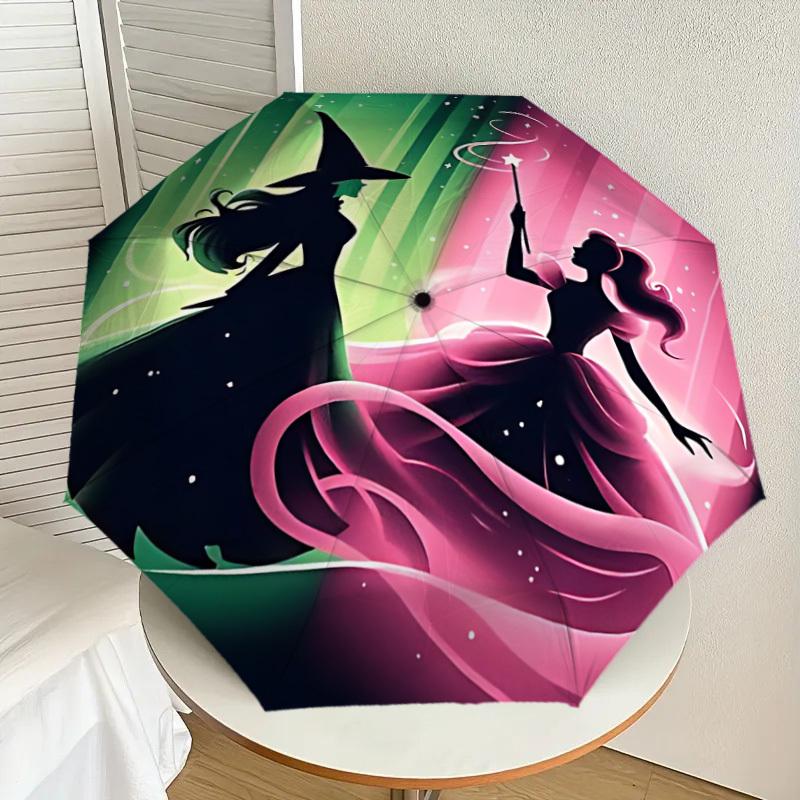 1pc Wicked Witch Princess Automatic Folding Umbrella, Portable Collapsible Design, Casual Outdoor Accessory L1127005