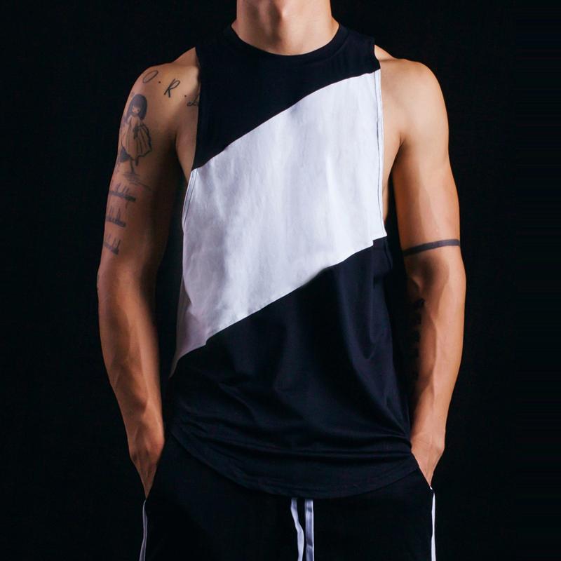Muscleguys Mens Soild Long T-Shirt Muscle Brand Fitness Bodybuilding Workout Clothes Man Cotton Blank Man T Shirt Men Tops