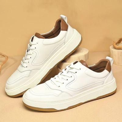 Fashion White Men's Sneakers New Trend Casual Shoes For Men Genuine Leather Male Skate Footwear Fashion Vulcanize Shoes Versatile Flats