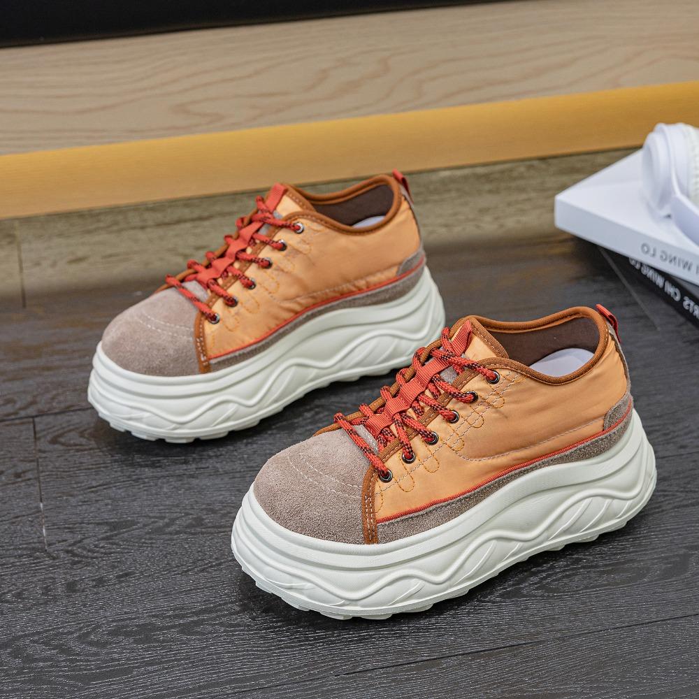 8cm Height Increasing Spring Summer Casual Shoes Women Chunky Sneakers Soft Comfortable Colorful Sweet Ladies Mesh Shoes Breathable