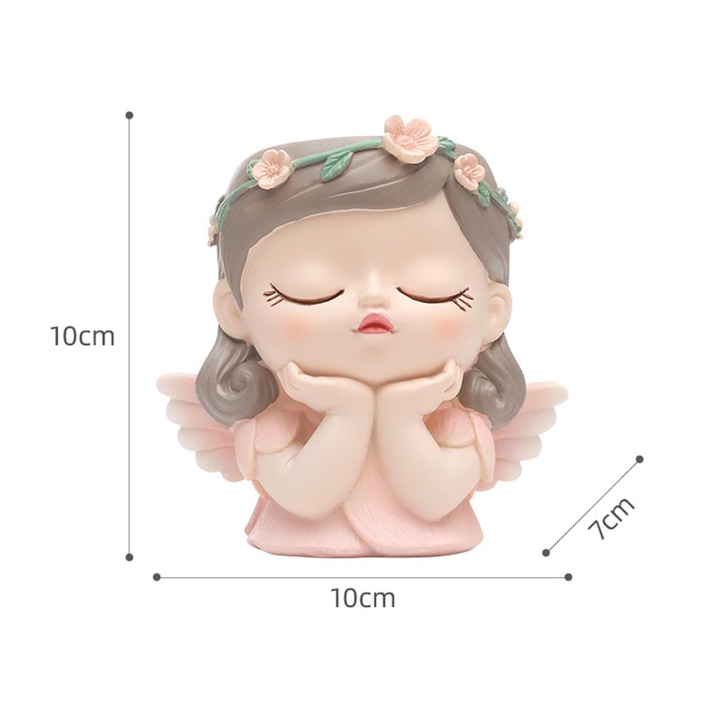 Girl Head Planter Cartoon Girl Statue Figurine Resin Creative Flowerpot for Living Room Indoor Outdoor Garden Tabletop Gifts