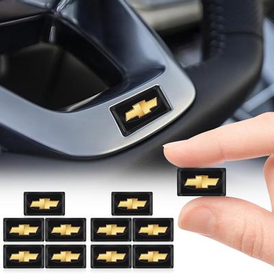 5/10 Stück Kohlefaser Lenkrad Auto Logo Emblem 3D Aufkleber für Captiva Trax Aveo Colorado Cruze Spark Malibu