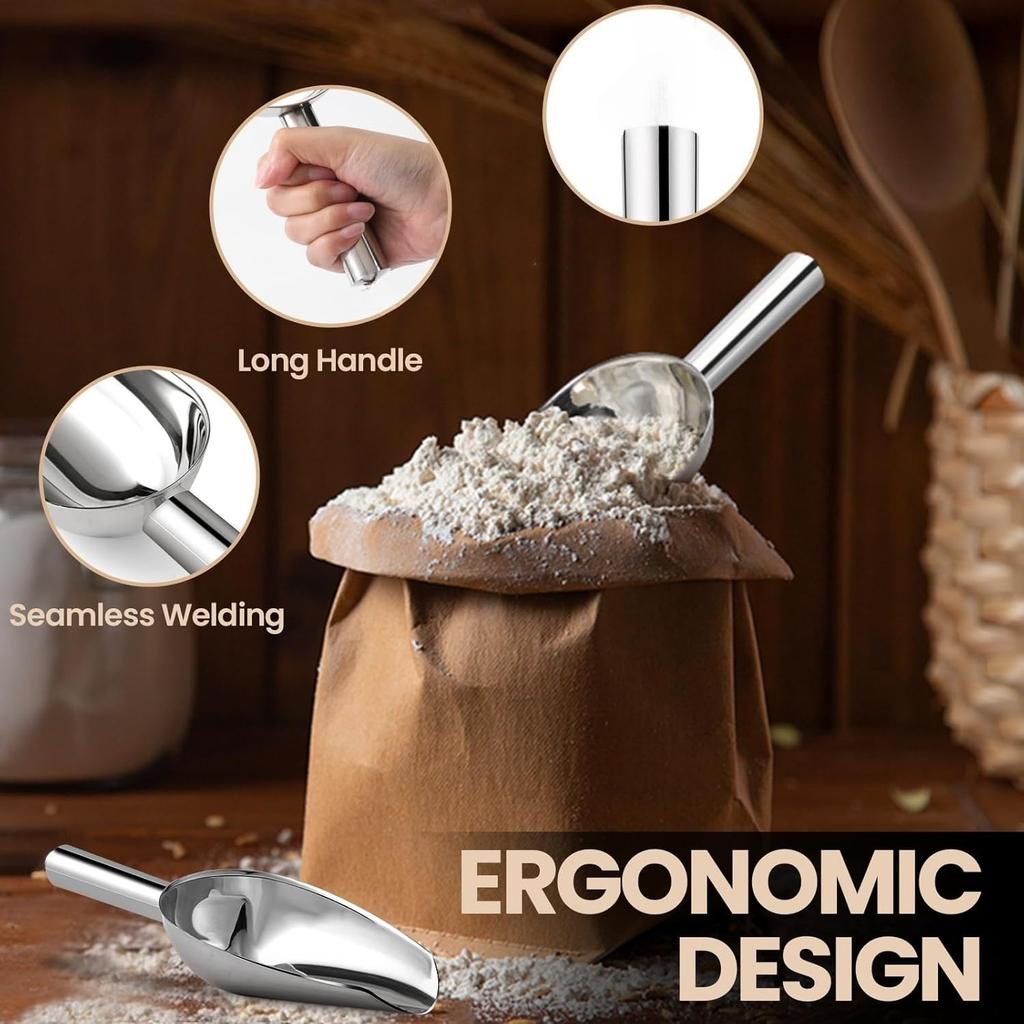 Stainless Steel Ice Scoop, Rice Flour Spoon, Food Scoop, Supermarket Thick Milk Tea Shop Special Ice Scoop