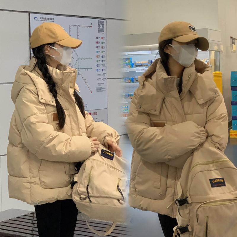 New high school students down cotton-padded clothes women's thickened junior high school students cotton-padded clothes girls cotton-padded jackets t
