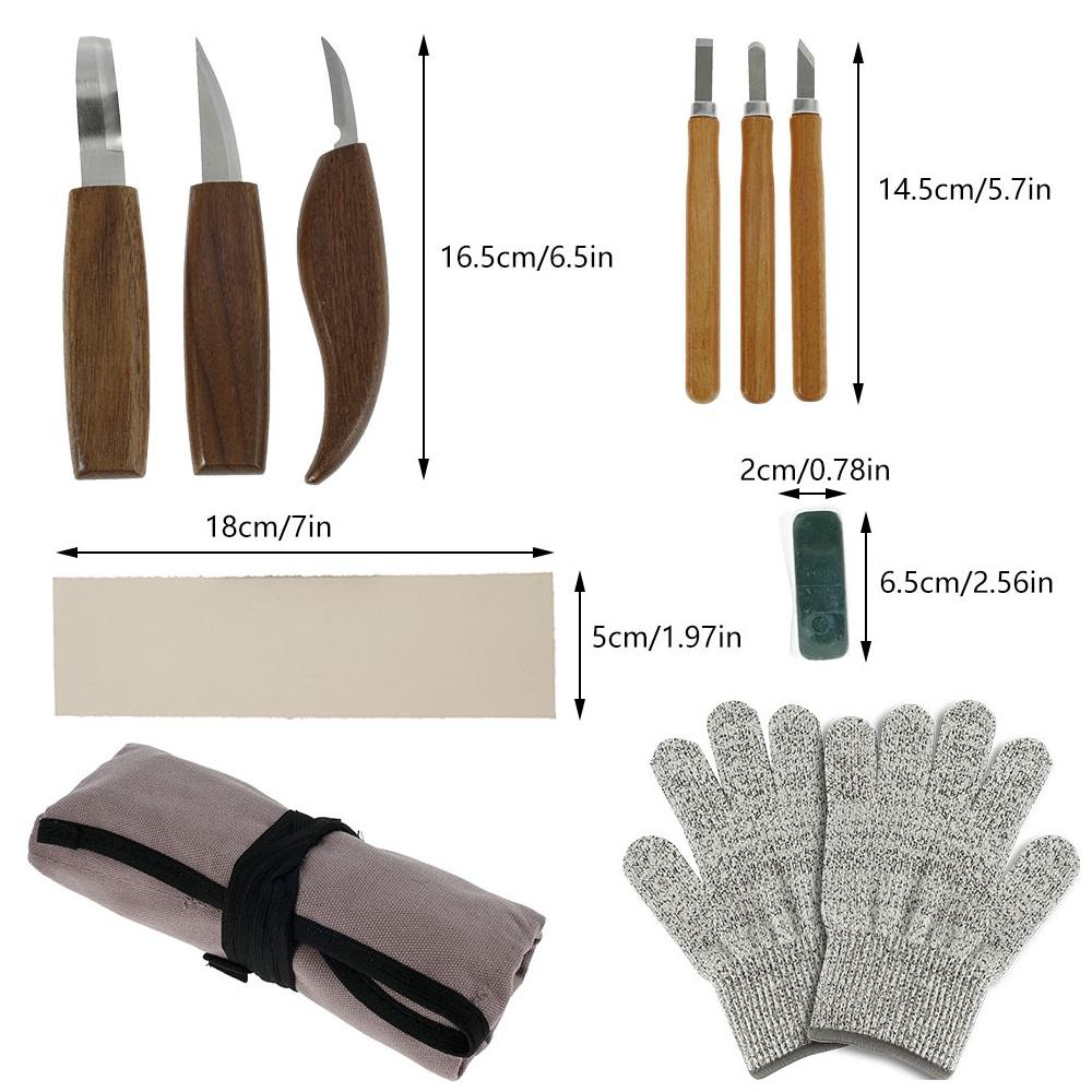 22/10Pcs Wood Carving Kit Woodworking Carving Knives Tool Whittling Cutter Gouges for Carpenter DIY Craft Beginner Enthusiastic