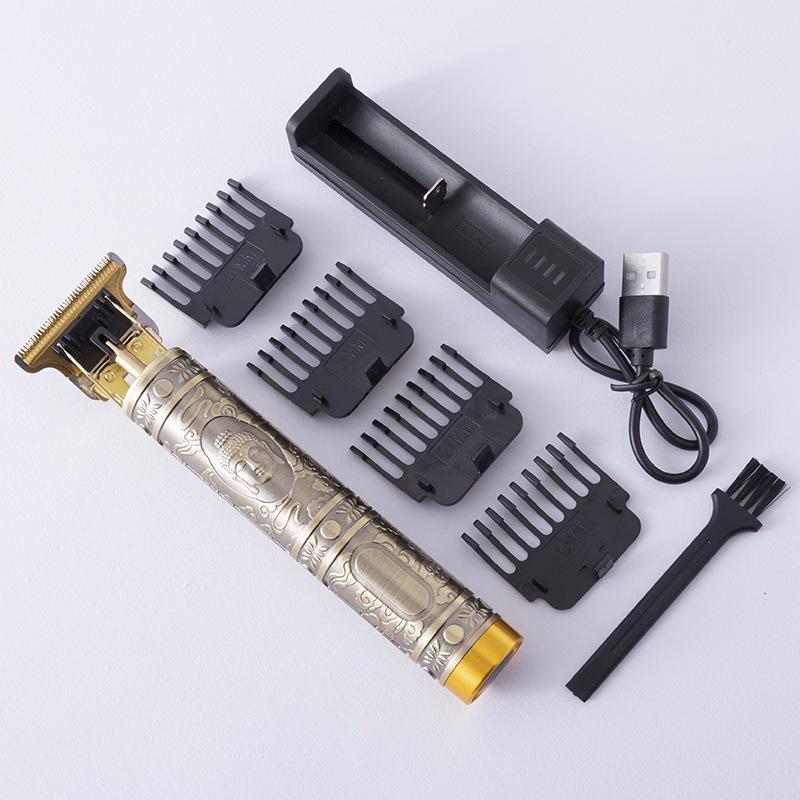 T9 LCD Electric Hair Clipper | Retro Engraving, Oil Head, Professional Home Use