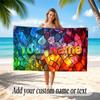 Decorative Artwork Theme Soft Beach Towel Personalized Custom Name Text Towel Portable for Beach Pool Travel