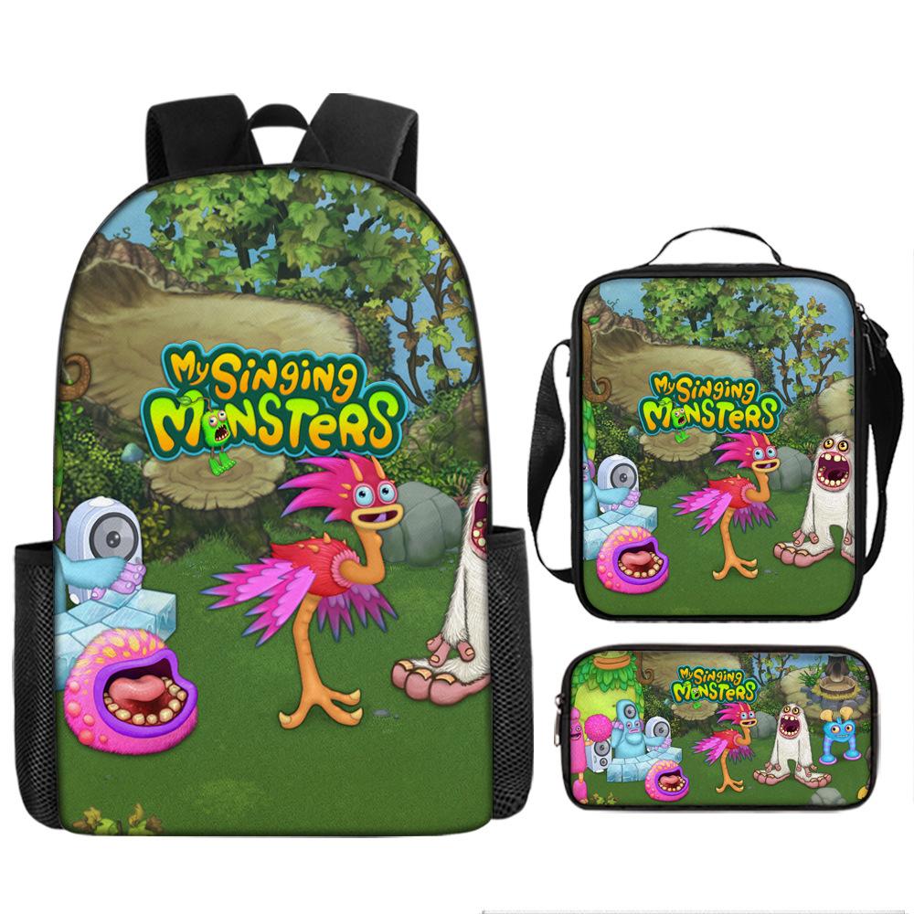 Monster music cartoon animation primary school third or fourth grade light burden reduction primary and secondary school students storage bag
