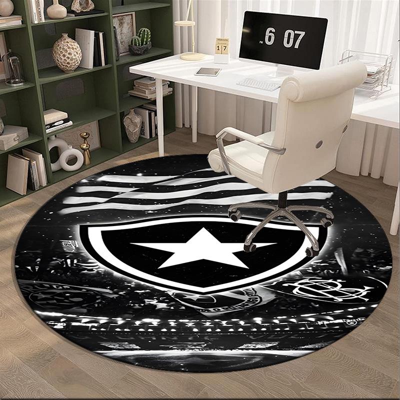 1PC round rug Botafogo Football Club Printed Round Area Rug ,Rug For Home Office, Round Chair Rug, Decorative Carpet Fan gifts Christmas gift