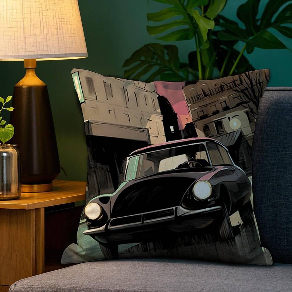 Cool C-Citroen Classic Pillow Case Plush Fabric Soft Double Sided Print Sofa Cushion Cover Throw Pillow Covers