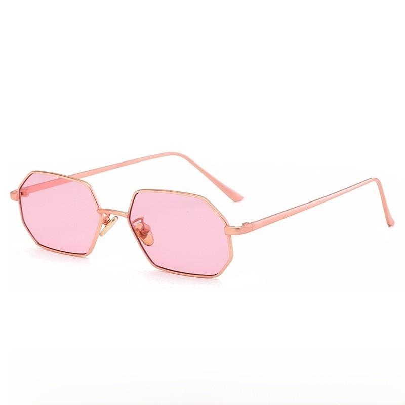 Geometric Metal Sunglasses With Colorful Ocean Lenses For Outdoor And Party Use