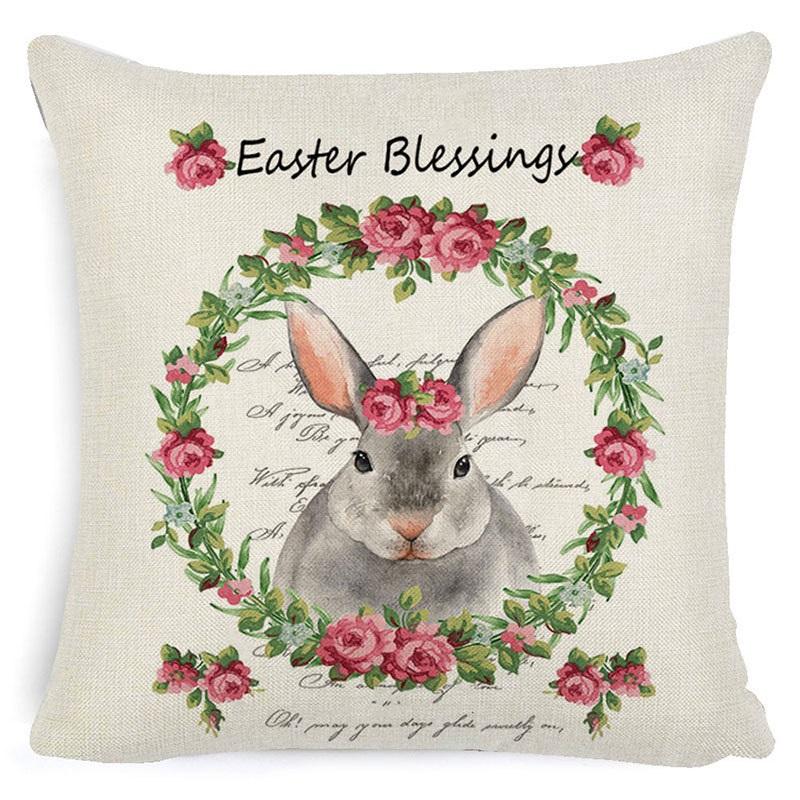 Easter Thanksgiving Harvest Farmhouse Pillowcase Decorative Cushion Cover European Country Style Soft Pillowcase For Home Decor 45*45cm