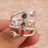 Irregular Designed Women Rings with Colorful CZ Silver Color Statement Female Finger Rings Hip Hop Gilrs Jewelry