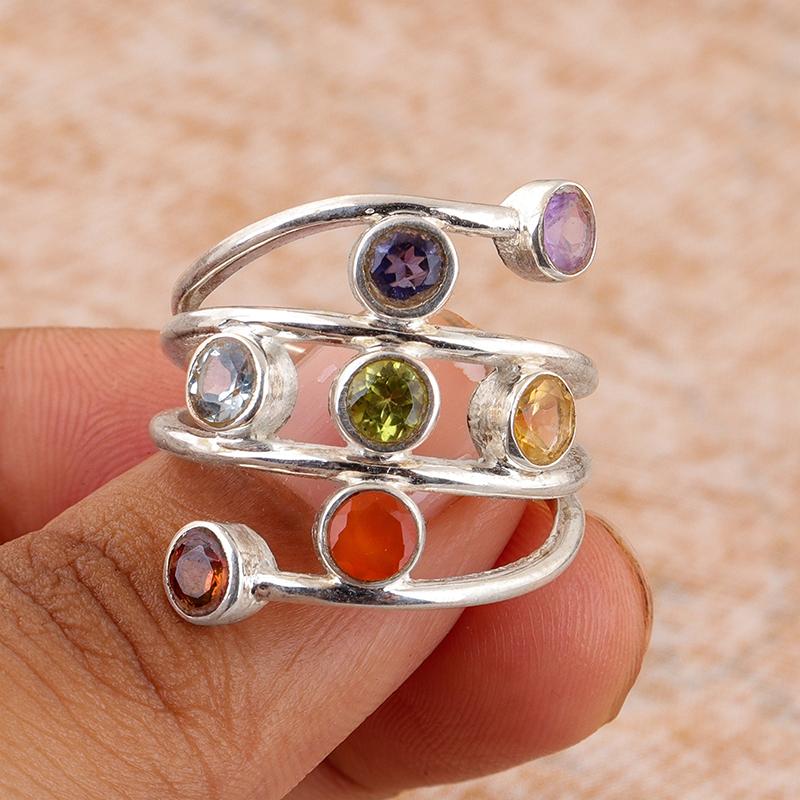 Irregular Designed Women Rings with Colorful CZ Silver Color Statement Female Finger Rings Hip Hop Gilrs Jewelry