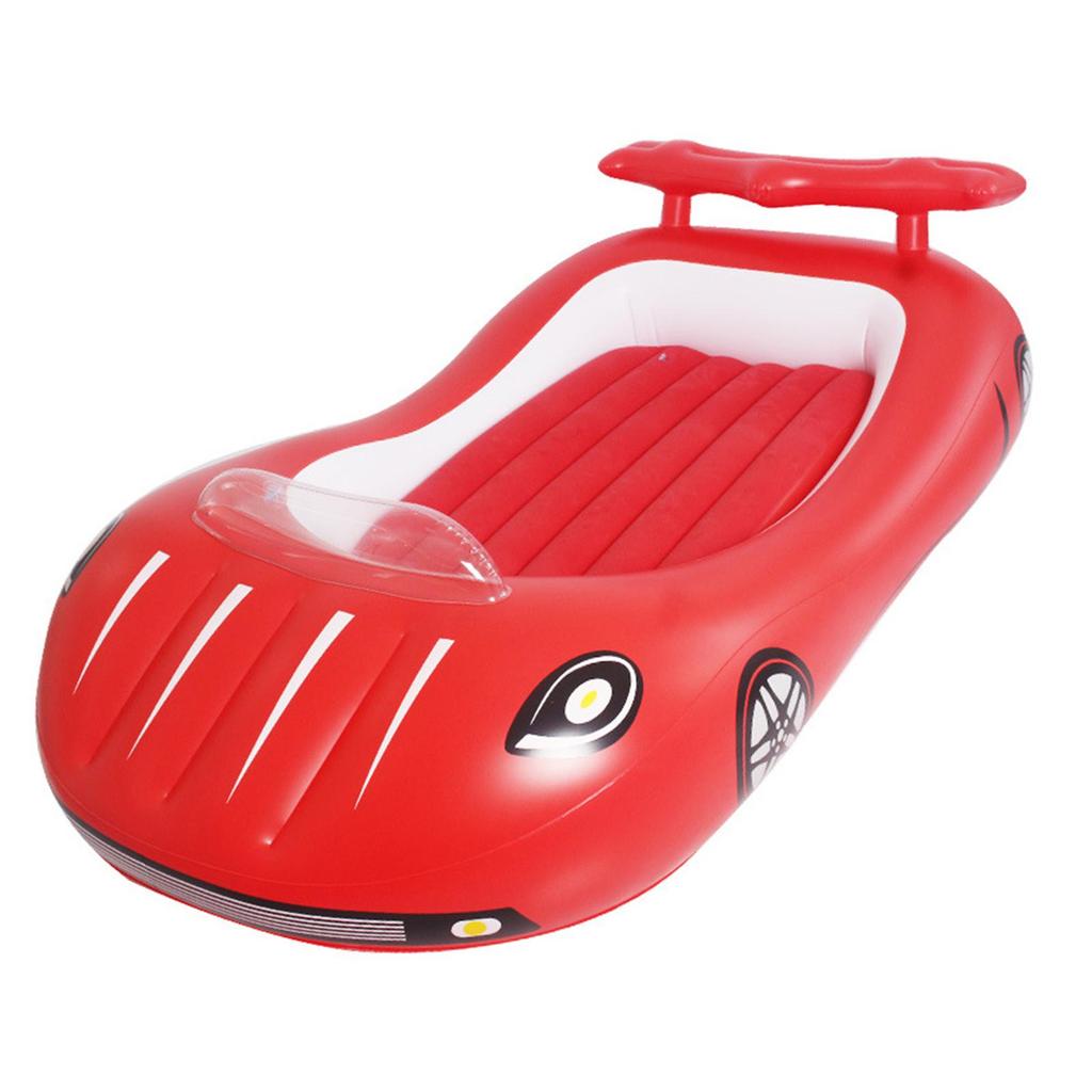 Car Shaped Kids Inflatable Bed, Comfortable Toddler Air Mattress, Vacation Home Sleeping Pad
