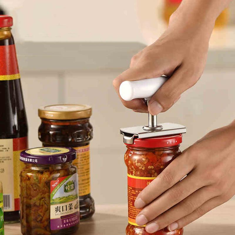 Can Opener Adjustable Stainless Steel Non-Slip Multifunction Manual Jar Bottle Bottle Lid Opener Gadget Home Gadgets Accessories