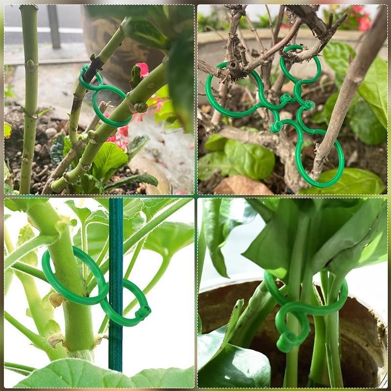 Climbing Plant Support Clips - Figure-Eight Garden Buckles for Stem Support and Vine Fixing