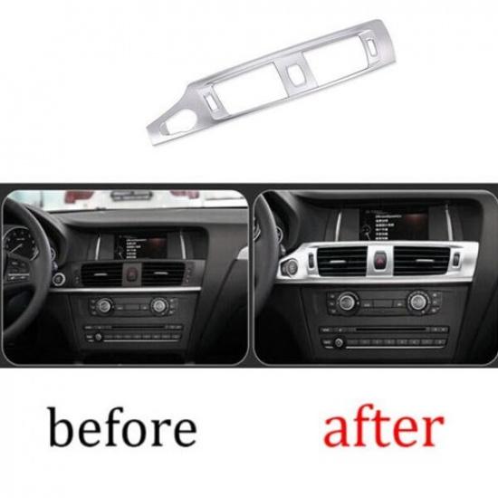 Silver ABS Air Outlet Vent Trim Central Console For BMW X3 F25 X4 F26 2011-2017