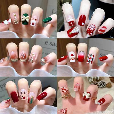 Weihnachts-Nagelaufkleber, halbgehärtete Gel-Nagelaufkleber, UV-Lampe erforderlich, Gelfolien