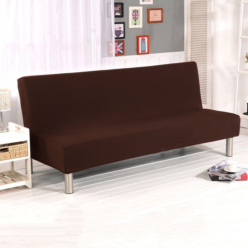 Folding Sofa Bed Cover Polyester Elastic Armless Couch Cover Futon Slipcover Protector