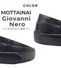 Recommended Waist Size Up To Belt Width MOTTAINAI Giovanni Full Grain Leather Black Stringer Belt for No Total Length 120cm [Giorgio Stamella] 107cm,