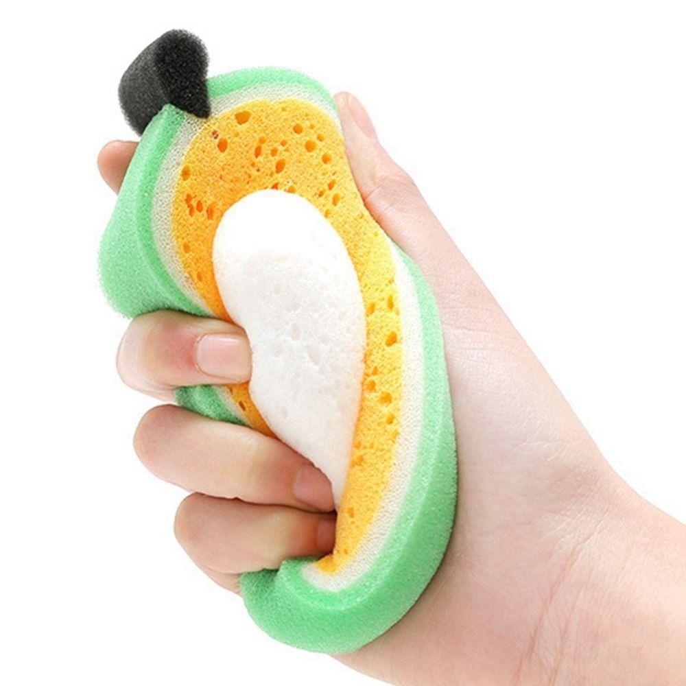 4pcs Fruit Shape Kitchen Cleaning Tool Thickened Dish Wash Sponge Soft Scouring Pad Home