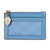 Gucci Luce Series Light Gold Tone Metal Accessories Zipper Closure Leather Piping and Canvas Card Holder Women's Blue