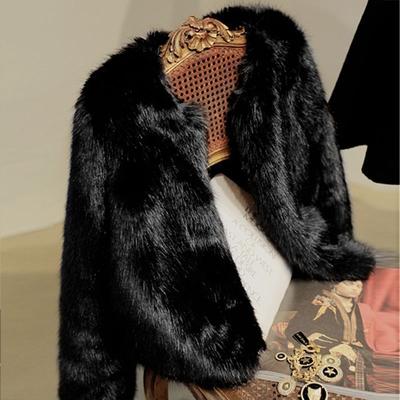 Plush Jacket Women's Short Winter New Top Imitation Rex Rabbit Hair Imitation Fur Slim Long Sleeve White