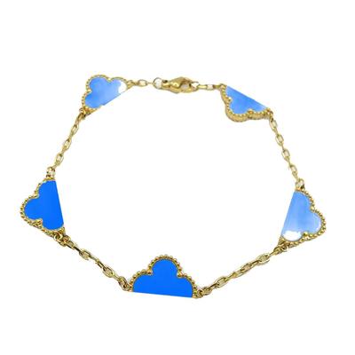 Pulsera de Trébol de Cuatro Hojas Doble Cara de Oro de 18k - 15MM, No se Desvanece, Alta Calidad 1:1 diseño