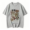 American Retro Fun Cartoon Cat Print Shortsleeved Tshirt Unisexs Summer Loose Top Tshirt Graphic T Shirts Unisex Clothing Y2k