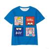 Summer Cute Labubu Cartoon Print Children's T-shirt Boys and Girls' Student Trendy Top