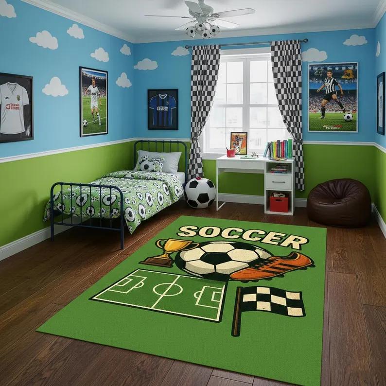 Sports Style Football Modern Interior Decoration Carpet Indoor Area Carpet Leisure Mat Indoor Decoration Floor Mat Decoration
