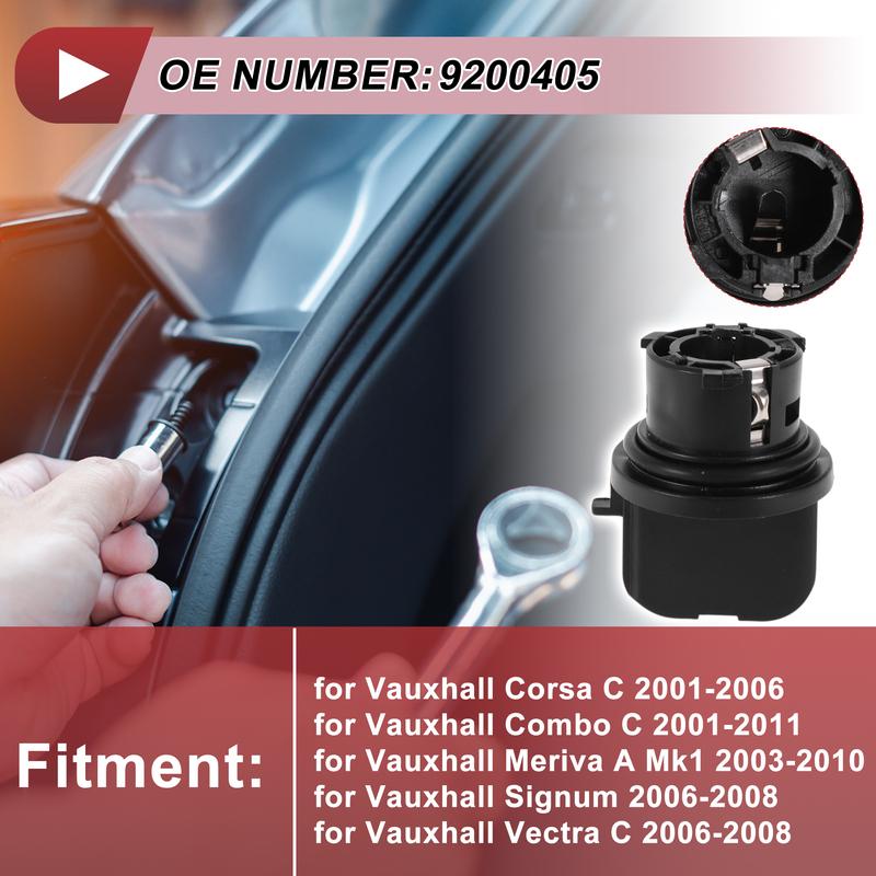 X Autohaux 1 Pcs Front Indicator Light Socket for Vauxhall Corsa C 2001-2006 No.9200405 Lamp Bulb Connector 1 Pin
