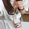 Kawaii Orange Star Phone Case With Star Wrist Strap For iPhone 14 15 16 17 Pro Max INS Cute Shockproof Protective Cover