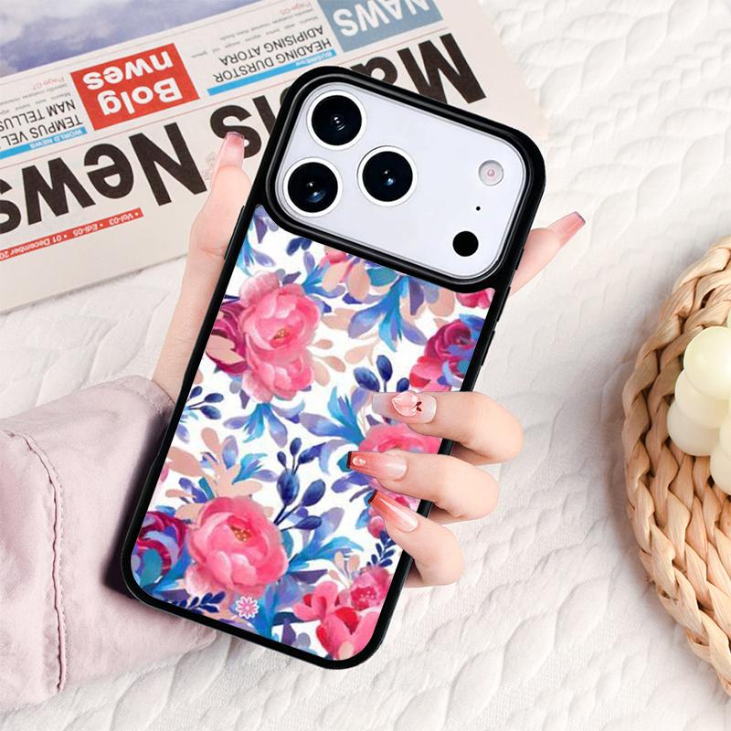 Watercolor flower Phone Case For IPhone 17 16e 15 14 13 12 11 Pro Max Air Mini Soft Protective Cover