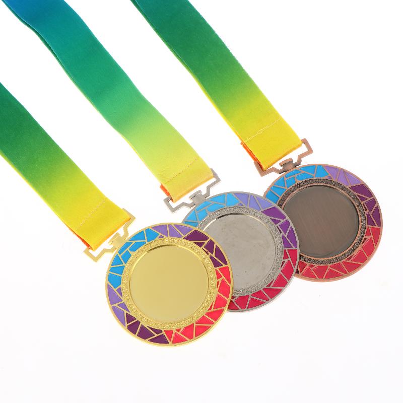 Metall-Auszeichnungsmedaillen mit Halsband Gold Silber Bronze Stil für Sport Akademiker oder jeden Wettbewerb Durchmesser