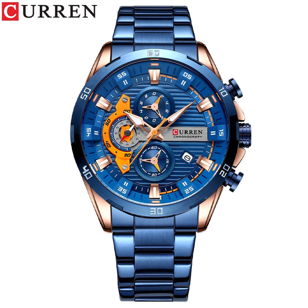 CURREN 8402 Men s Business Six-Hand Quartz Watch with Calendar and Steel Band