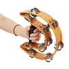 Double Row Handbell Tambourine Metal Jingles with Ergonomic Grip Percussion Instrument