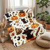 Halloween Black Cats Pattern Theme blanket Lightweight Warm Flannel Blanket Decorative Throw Blanket for Home Decoration