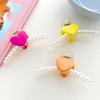 Neon Heart Pearl Summer Hair Clip Half-Braid Hairpin