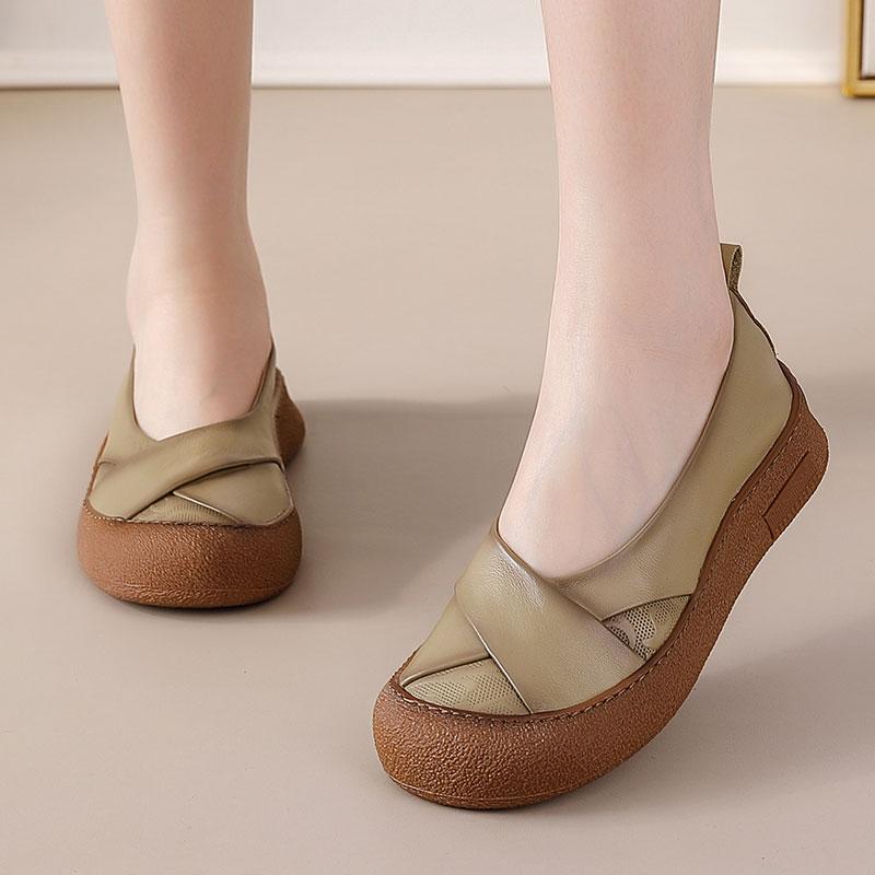 Fashion GKTINOO Women Flats Summer Shoes Genuine Leather Loafers Slip On 2025 New Handmade All-Match Platform Sneakers