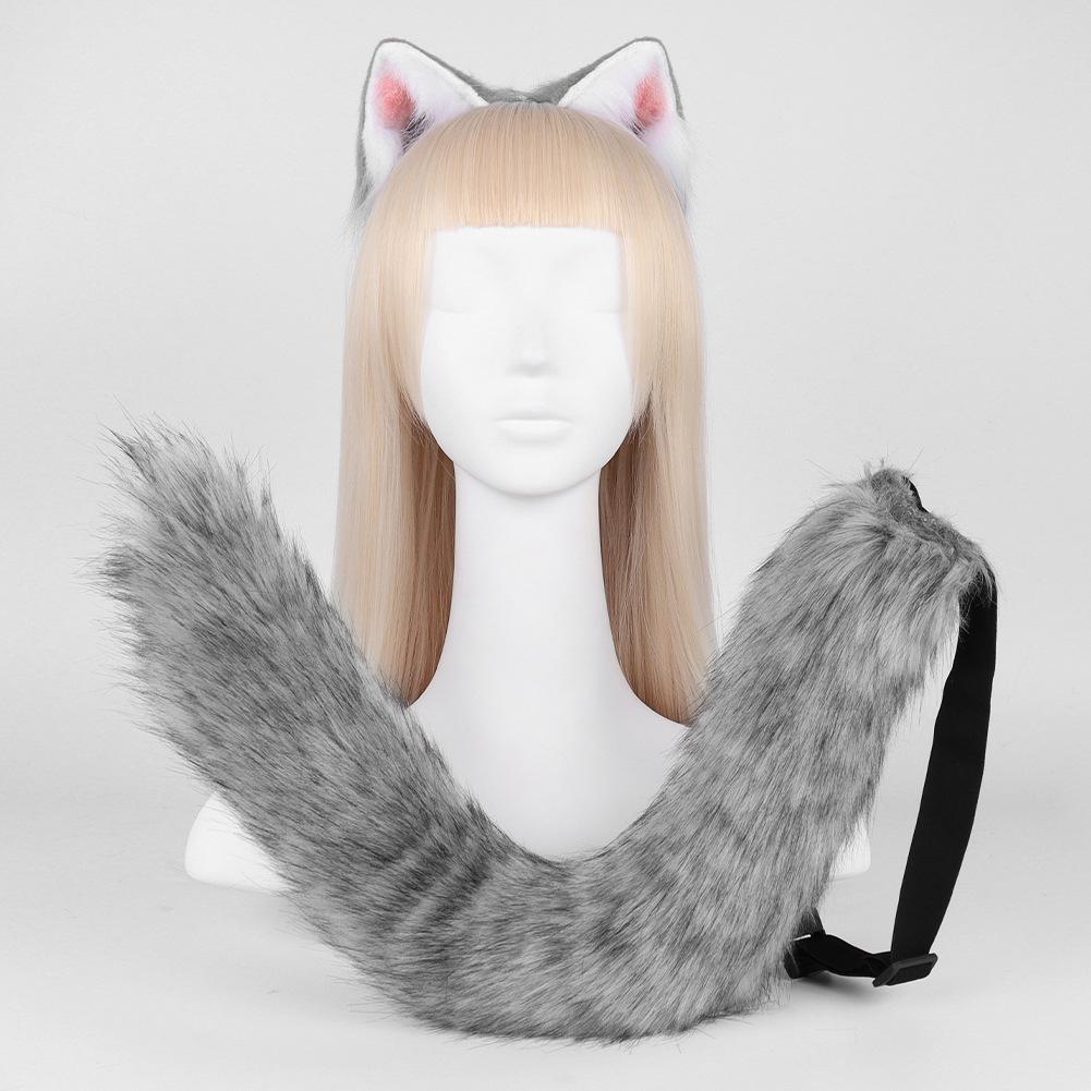 

Plush Simulation Cat Ears Cat Tail Cosplay Cat Set Handmade Animal Ears Headband Tail Comic Show Accessories