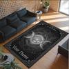 Witchcraft Theme Crystal Velvet Rug Personalized Custom Name Text Soft Floor Mat Home Decor